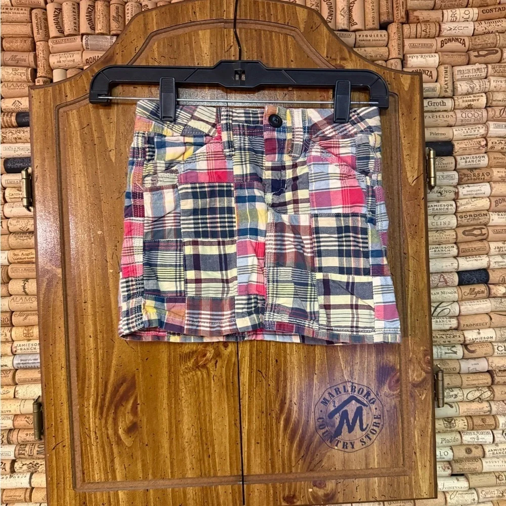 Vintage Y2K Old Navy kids patchwork quilted multicolor skirt size 7.